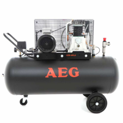 Compresor eléctrico trifásico de correa AEG B300/59T, motor de 5.5 HP – 270 lt – 590 l/min – Nuevo