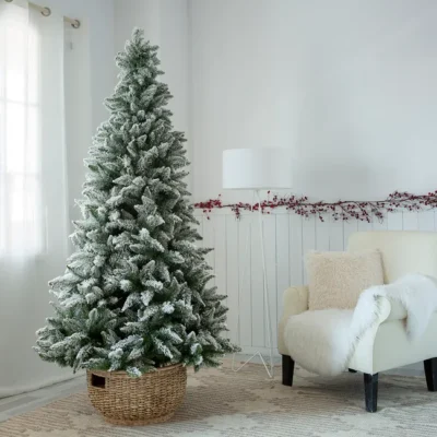 Árbol de Navidad Himalaya verde nevado 210 cm